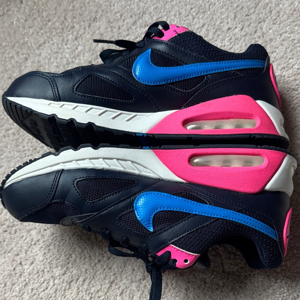 Nike Air Max Navy Blue with Pink and Blue Accents
